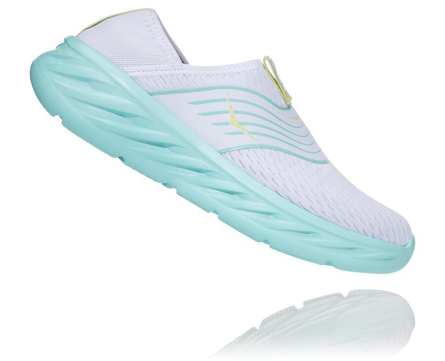 Sandals Womens - Hoka One One ORA Recovery - White/Blue - ONPWSHY-09